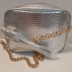 NWOT Silver Victorias Secret Shoulder Bag